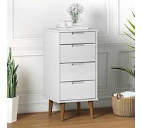 Commode Buffet Armoire Rangement Salon Maison Blanc Bois de Pin Massif vidaXL