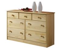 IDIMEX Commode Rondo bahut Buffet Meuble de Rangement avec 3 Petits et 4 Grands tiroirs, en pin Massif Vernis Naturel