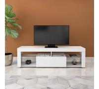 Commode buffet banc TV de télévision armoire moderne blanc 140 x 51 x 35 cm