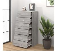 Commode/Buffet contemporain, avec 6 tiroirs, Sonoma gris, 50x34x96 cm, Bois d'ingénierie LL0000141359