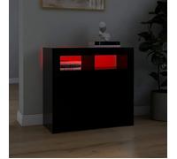 Commode/Buffet contemporain, avec lumières LED, noir 80x35x75 cm, LL0000095504