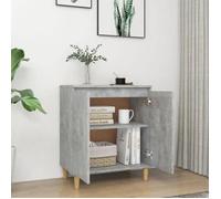 Commode/Buffet contemporain, avec pieds en bois Gris béton, bois d'ingénierie LL0000096194