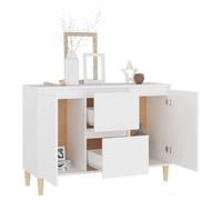 Commode/Buffet contemporain, blanc 101x35x70 cm, bois d'ingénierie LL0000094789