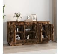Commode/Buffet contemporain, Chêne fumé, 102x35x55 cm, bois d'ingénierie LL0000204048