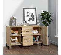 Commode/Buffet contemporain, chêne sonoma, 100x36x60 cm, bois d'ingénierie LL0000143603