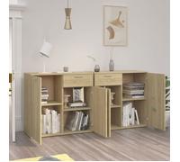 Commode/Buffet contemporain, chêne sonoma, 160x36x75 cm, Bois d'ingénierie LL0000028988