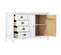 Commode/Buffet contemporain, Hill Blanc 130x40x80 cm, Bois de pin solide LL0000016595