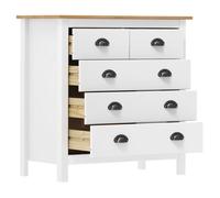 Commode/Buffet contemporain, Hill Blanc 79x40x80 cm, Bois de pin solide LL0000047597