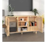 Commode/Buffet contemporain, Marron 105x30x60 cm, Bois de pin massif et rotin naturel LL0000164142