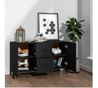 Commode/Buffet contemporain, noir 100x36x60 cm, bois d'ingénierie LL0000143628