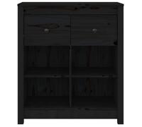 Commode/Buffet contemporain, Noir 70x35x80 cm, Bois massif de pin LL0000141814