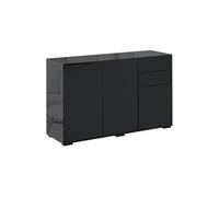 Buffet - HOMCOM - 2 tiroirs coulissants - 3 portes étagère réglable - en bois - 117 x 36 x 74 cm - noir