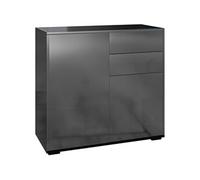HomCom Buffet commode de rangement 2 tiroirs 2 portes, étagères réglables 79x36x74 cm Noir