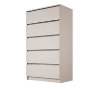 3xE Living Commode 5 tiroirs - Cachemire, 70 x 124 x 39 cm - Rangement spacieux au Style Minimaliste