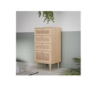 Commode CALASETTEA 4 tiroirs Décor Chene 50 4 41 4 108 8 cm