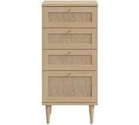 Commode - CALASETTEA - 4 tiroirs - Décor Chene - 50,4 x 41,4 x 108,8 cm