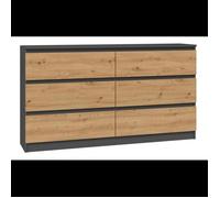 Commode - CDF - Aster - 6 tiroirs - 138x40x75cm - Style scandinave moderne