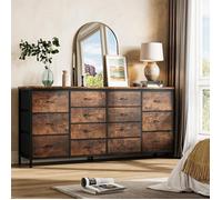 Commode chambre/bureau/salon 160x35x75CM / 14 tiroirs - Meuble de rangement moderne Chiffonier Style Scandinave - Dressing