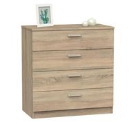 Commode Chambre, Chiffonnier Meuble de Rangement avec 4 Tiroirs, 78x74x40 cm B