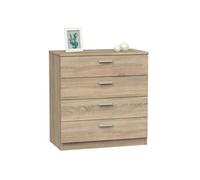 briebe Commode chambre, commode 4 tiroirs, chiffonnier 78 x 74 x 40 cm (hauteur x largeur x profondeur), chambre double, jeune, enfant, Nova Roble Cambrian