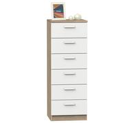 Commode Chambre, Chiffonnier Meuble de Rangement avec 6 Tiroirs, 110x40x40 cm