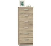 Commode Chambre, Chiffonnier Meuble de Rangement avec 6 Tiroirs, 110x40x40 cm, Briebe, Nova, , Bois G