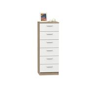 Commode Chambre, Chiffonnier Meuble de Rangement avec 6 Tiroirs, 110x40x40 cm,, Nova, , Blanc