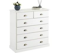 Commode chambre PARIS L 91 cm en bois massif - Blanc Blanc G
