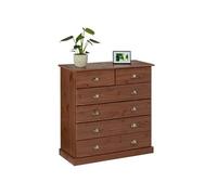 Commode chambre PARIS L 91 cm en bois massif - Brun foncé