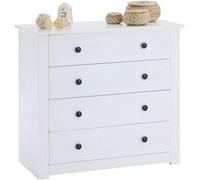 Commode chambre PAULO L 73 cm en bois massif - Blanc Blanc G
