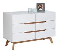 Commode TIBOR, 6 tiroirs, lasuré blanc
