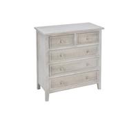 Atmosphera Commode Charme 5 tiroirs bois L 73 x P 35 x H 81 cm Naturel G