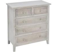 Atmosphera Commode Charme 5 tiroirs bois L 73 x P 35 x H 81 cm Naturel G