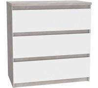 Commode Chelsea 3 Tiroirs - Blanc/Béton Clair - L 77,2 X P 42 X H 79,9 Cm Blanc / béton clair G