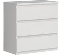 Commode CHELSEA 3 tiroirs - coloris blanc mat - L 77,2 x P 42 x H 79,9 cm