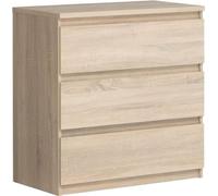 Commode CHELSEA 3 Tiroirs - Couleur chene - L 77,2 x P 42 x H 79,9 cm