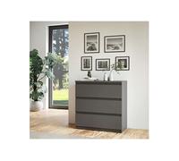 commode - chelsea - 3 tiroirs - anthracite - 77,2 x 42,2 x 79,9 cm