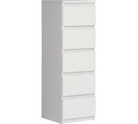 Commode CHELSEA 5 tiroirs - L 41,8 x P 42,2 x H 128,1 cm-Reproduction blanc mat