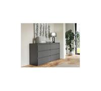Commode - CHELSEA - 6 tiroirs - Anthracite - 154 x 42,2 x 79,9 cm