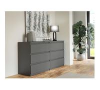 Commode - CHELSEA - 6 tiroirs - Anthracite - 154 x 42,2 x 79,9 cm Anthracite