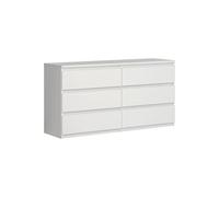 Commode Chelsea 6 Tiroirs - Blanc Mat - L 154 X P 42,2 X H 79,9 Cm