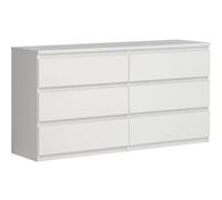 Commode Chelsea 6 Tiroirs - Blanc Mat - L 154 X P 42,2 X H 79,9 Cm Blanc G