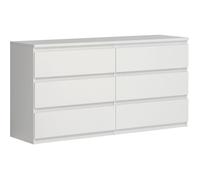 Commode Chelsea 6 Tiroirs - Blanc Mat - L 154 X P 42,2 X H 79,9 Cm