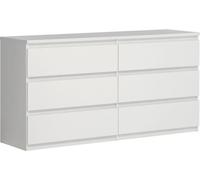 Commode CHELSEA 6 Tiroirs - Couleur blanc mat - L 154 x P 42,2 x H 79,9 cm