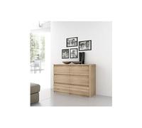 Commode CHELSEA 6 Tiroirs - Couleur chene - L 154 x P 42,2 x H 79,9 cm