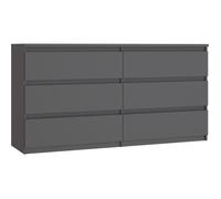 Chelsea Commode CHELSEA 6 tiroirs Anthracite 154 x 42,2 x 79,9 cm