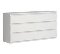 Commode CHELSEA 6 Tiroirs Couleur mat L 154 P 42 2 H 79 9 cm Blanc Blanc G