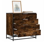 Commode - Chêne fumé - 4 tiroirs - 70x41x70 cm - Style industriel