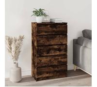 Commode Chêne Fumé 60x36x103 Cm Bois D'ingénierie Vidaxl Vidaxl