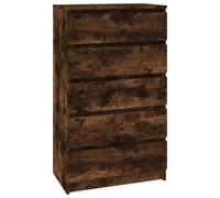 Commode Chêne Fumé 60x36x103 Cm Bois D'ingénierie Vidaxl Vidaxl